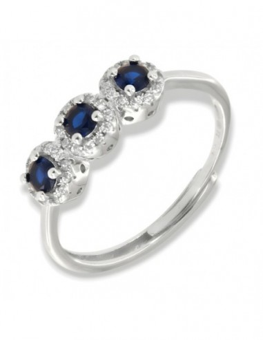 Anello Argento Rodiato Trilogy Magic Blu [318a63f2]