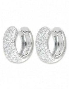 Orecchini Argento Rodiato Cerchi 14MM Zirconi Bianchi [86f2d858]