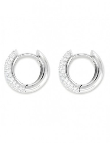 Orecchini Argento Rodiato Cerchi 14MM Zirconi Bianchi [571522d0]