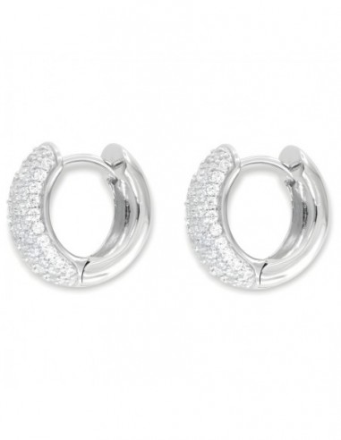Orecchini Argento Rodiato Cerchi 14MM Zirconi Bianchi [e008e3d4]