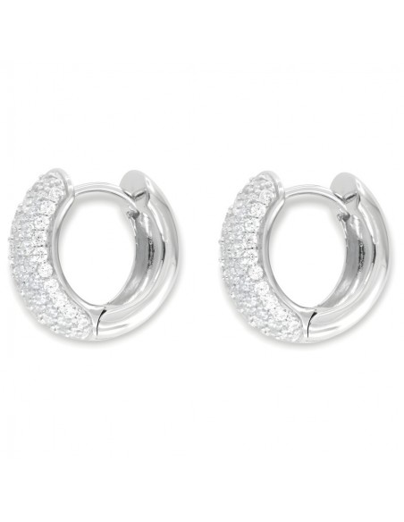 Orecchini Argento Rodiato Cerchi 14MM Zirconi Bianchi [e008e3d4]