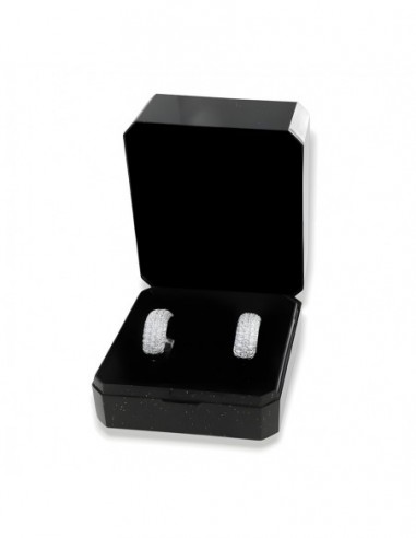 Orecchini Argento Rodiato Cerchi 14MM Zirconi Bianchi [e558a4ca]