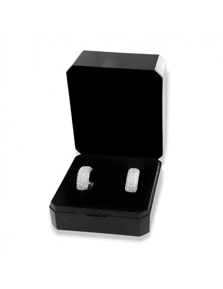 Orecchini Argento Rodiato Cerchi 14MM Zirconi Bianchi [e558a4ca]