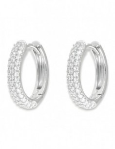 Orecchini Argento Rodiato Cerchi 18MM Zirconi Bianchi [bc3fa02c]
