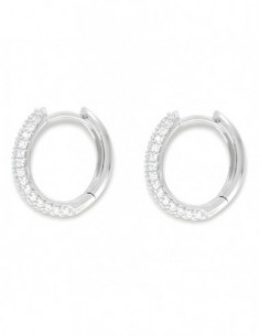 Orecchini Argento Rodiato Cerchi 18MM Zirconi Bianchi [bc3fa02c] 2