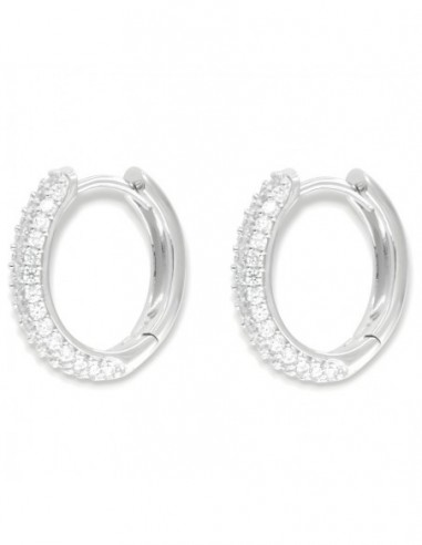 Orecchini Argento Rodiato Cerchi 18MM Zirconi Bianchi [6f18f5eb]