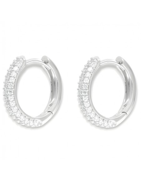 Orecchini Argento Rodiato Cerchi 18MM Zirconi Bianchi [6f18f5eb]