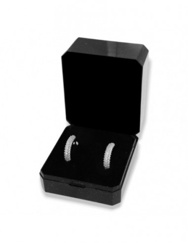 Orecchini Argento Rodiato Cerchi 18MM Zirconi Bianchi [6a48b2f5]