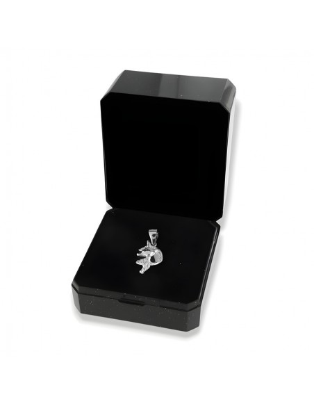 Ciondolo Argento Rodiato Unicorno Zirconi Bianchi [e471412c]