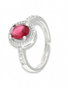 Anello Argento Rodiato Principessa Rossa Ovale 8x6MM [f5e96982]