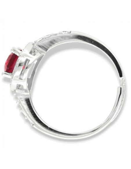 Anello Argento Rodiato Principessa Rossa Ovale 8x6MM [0127c895]