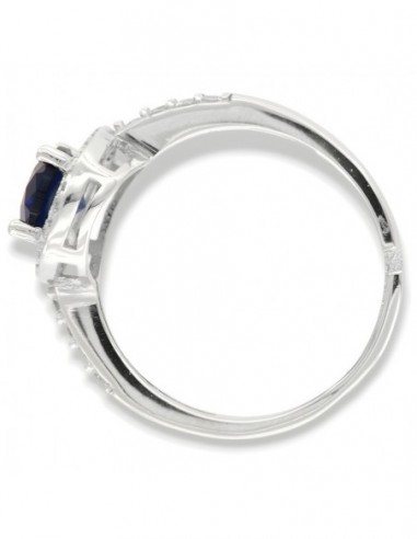 Anello Argento Rodiato Principessa Ovale Blu 8x6MM [9460c390]