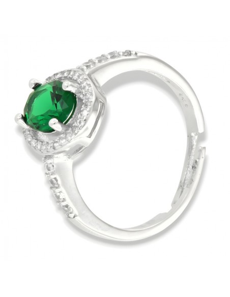 Anello Argento Rodiato Principessa Verde Ovale 8x6MM [a4d1da95]