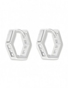 Orecchini Argento Rodiato Cerchi Squadrati 11MM [6a1476d6]