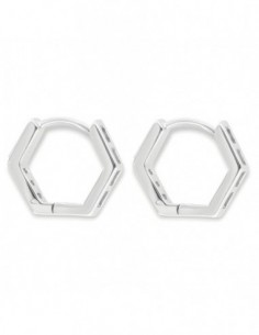 Orecchini Argento Rodiato Cerchi Squadrati 11MM [6a1476d6] 2