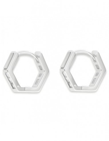 Orecchini Argento Rodiato Cerchi Squadrati 11MM [88dabc12]