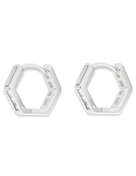 Orecchini Argento Rodiato Cerchi Squadrati 11MM [88dabc12]