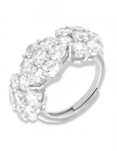 Anello Argento Rodiato Trilogy 6+1 Zirconi Bianchi [1da7e3b5]