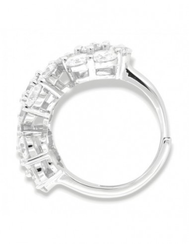 Anello Argento Rodiato Trilogy 6+1 Zirconi Bianchi [afea65af]