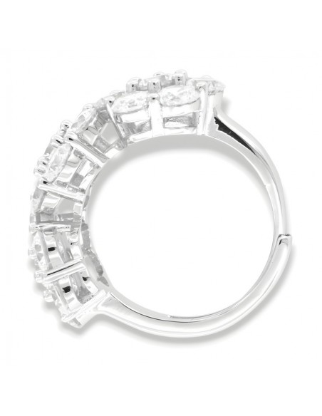 Anello Argento Rodiato Trilogy 6+1 Zirconi Bianchi [afea65af]