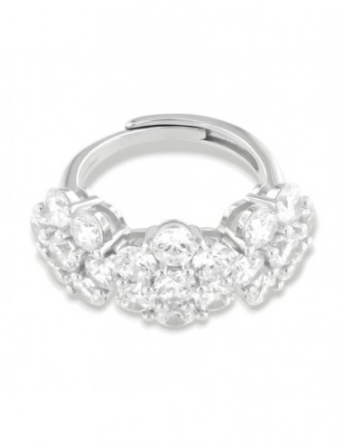 Anello Argento Rodiato Trilogy 6+1 Zirconi Bianchi [76cc26a2]