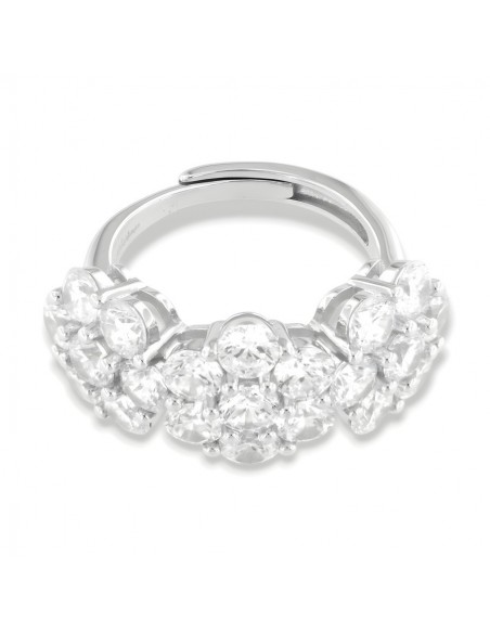 Anello Argento Rodiato Trilogy 6+1 Zirconi Bianchi [76cc26a2]