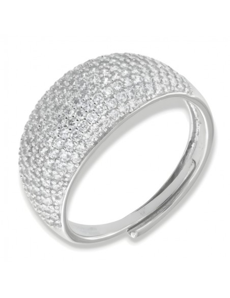 Anello Argento Rodiato Fascia Zirconi Bianchi [ac2b0eaa]