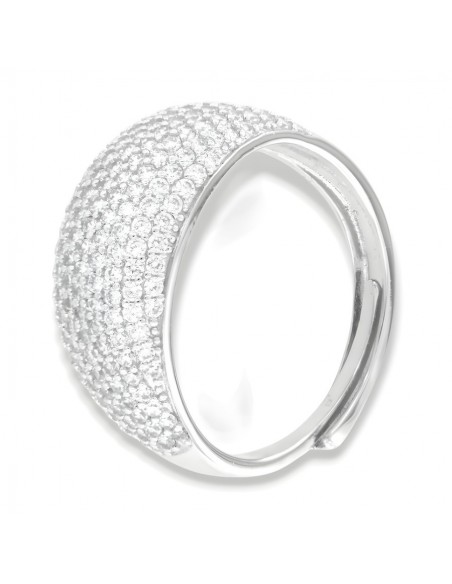 Anello Argento Rodiato Fascia Zirconi Bianchi [a97b49b4]