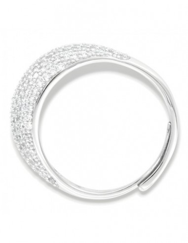 Anello Argento Rodiato Fascia Zirconi Bianchi [1e6688b0]