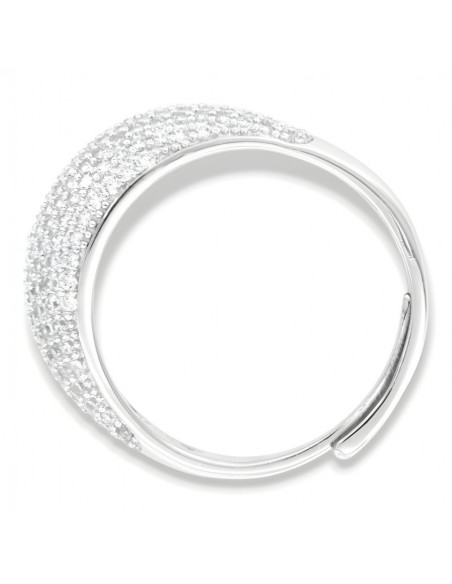 Anello Argento Rodiato Fascia Zirconi Bianchi [1e6688b0]