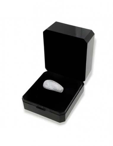Anello Argento Rodiato Fascia Zirconi Bianchi [705d0ab9]