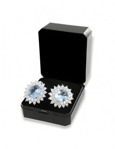 Orecchini Argento Rodiato Monachina Principessa Celeste 12x10MM [69756f2e]