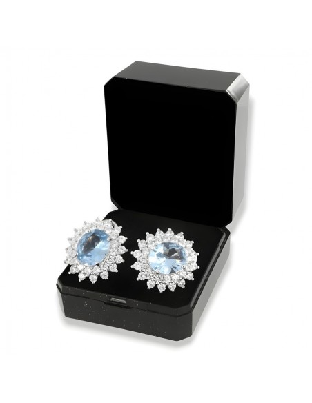 Orecchini Argento Rodiato Monachina Principessa Celeste 12x10MM [69756f2e]
