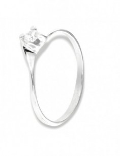 Anello Oro Bianco Solitario Valentino Zircone 3MM [6871b8a6]
