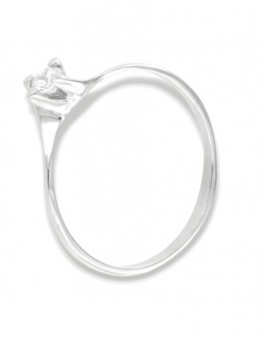 Anello Oro Bianco Solitario Valentino Zircone 3MM [622b0e67]