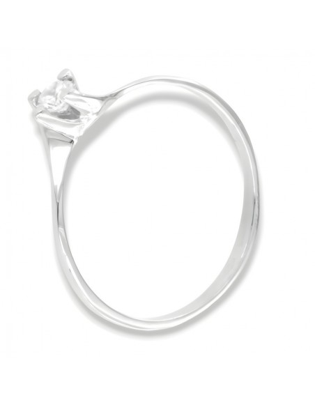 Anello Oro Bianco Solitario Valentino Zircone 3MM [622b0e67]