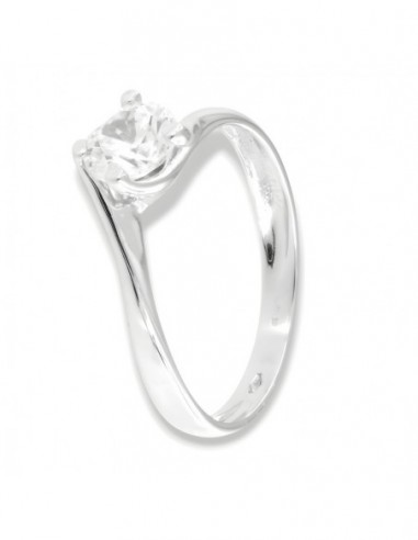 Anello Oro Bianco Solitario Valentino Zircone 6MM [6d21ffb8]