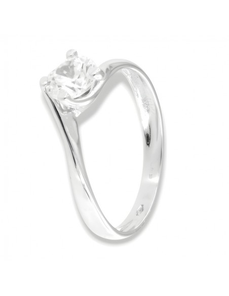 Anello Oro Bianco Solitario Valentino Zircone 6MM [6d21ffb8]