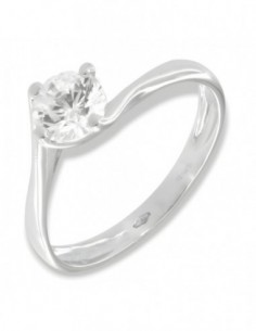 Anello Oro Bianco Solitario Valentino Zircone 6MM [6d21ffb8] 2