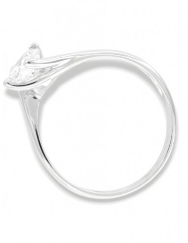 Anello Oro Bianco Solitario Valentino Zircone 6MM [f23c427c]