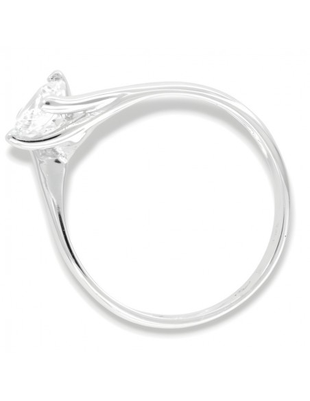 Anello Oro Bianco Solitario Valentino Zircone 6MM [f23c427c]