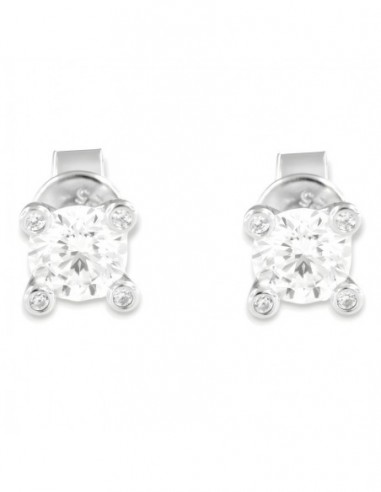 Orecchini Argento Rodiato Punto Luce Zirconi 6MM Zirconi Castoni [791df9e5]
