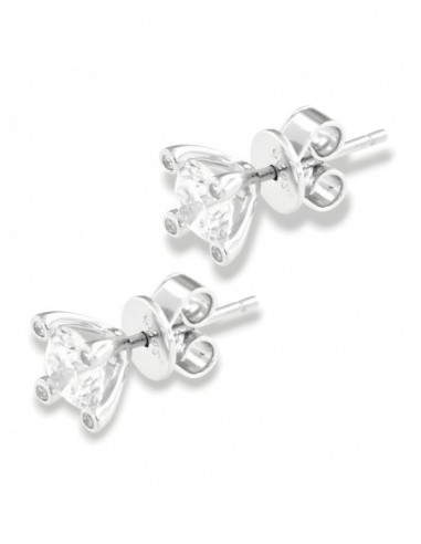 Orecchini Argento Rodiato Punto Luce Zirconi 6MM Zirconi Castoni [8a68340c]