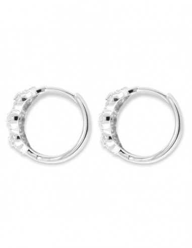Orecchini Argento Rodiato Cerchi Magic Zirconi Bianchi [2f198ad4]