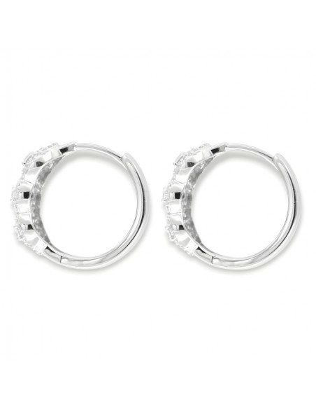 Orecchini Argento Rodiato Cerchi Magic Zirconi Bianchi [2f198ad4]
