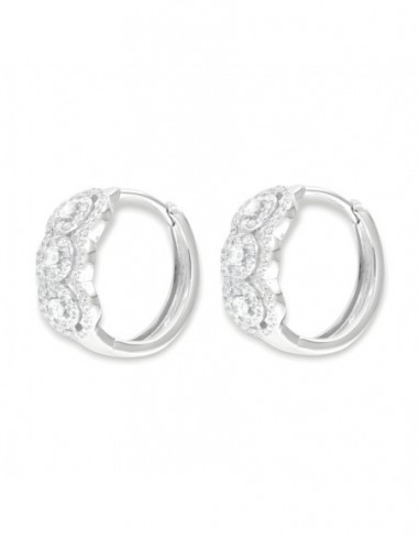 Orecchini Argento Rodiato Cerchi Magic Zirconi Bianchi [98044bd0]