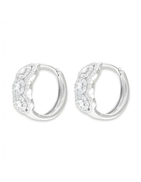 Orecchini Argento Rodiato Cerchi Magic Zirconi Bianchi [98044bd0]