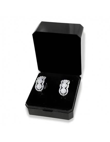 Orecchini Argento Rodiato Cerchi Magic Zirconi Bianchi [9d540cce]