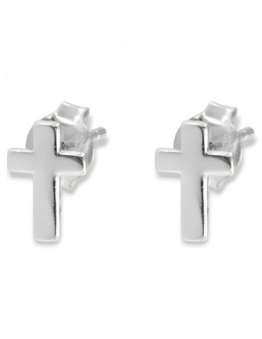 Orecchini Argento Rodiato Croce Liscia [4bb031ac]