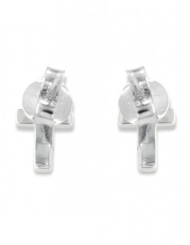 Orecchini Argento Rodiato Croce Liscia [dee652c7]